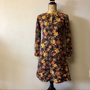 VINTAGE retro mod floral dress 60s 70s